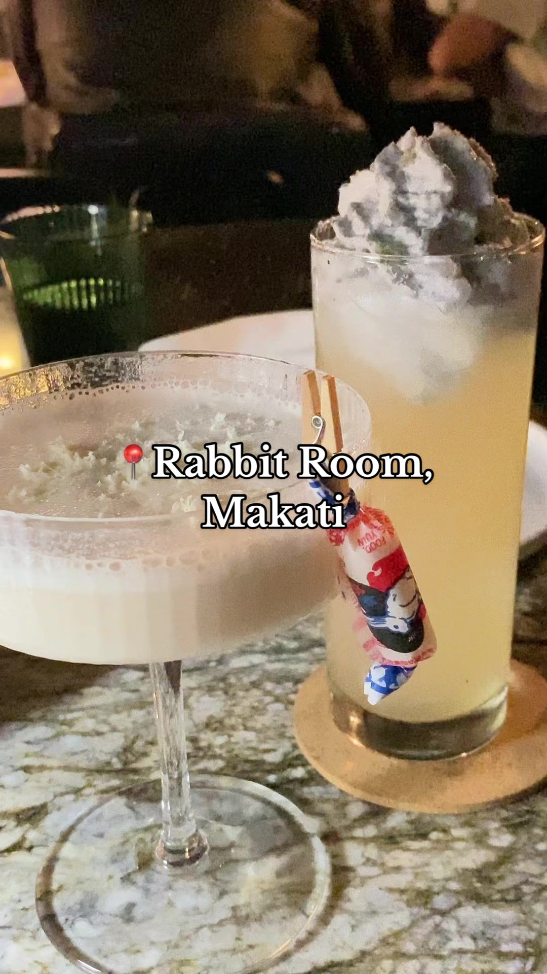Signature cocktails at Rabbit Room including the White Rabbit candy-inspired drink
